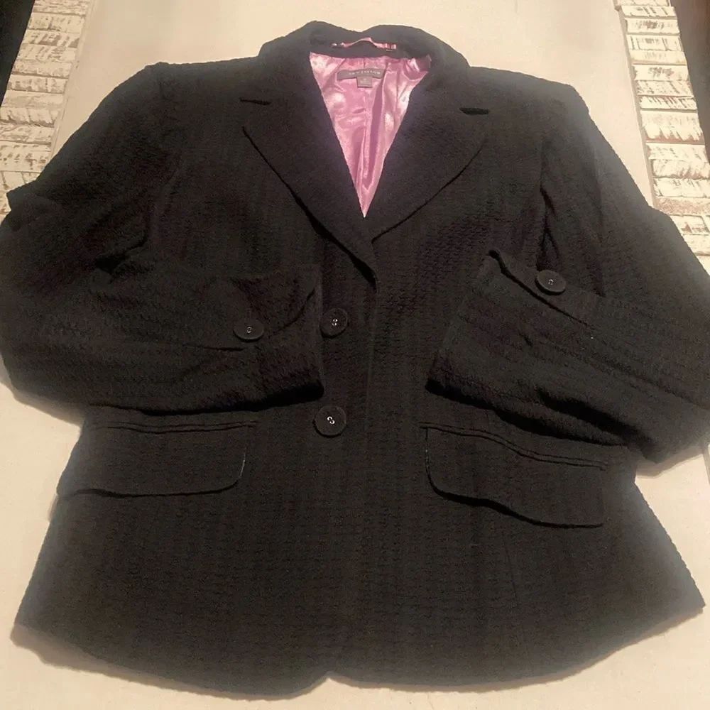 Ann Taylor Black Blazer satin lining ladies size 10